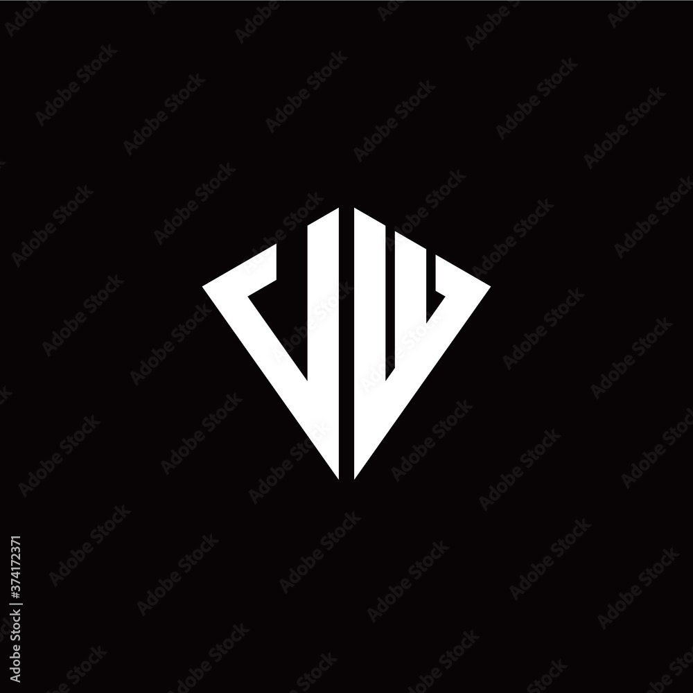 Initial V W letter with kite modern style logo template vector Initial V W letter with kite modern style logo template vector