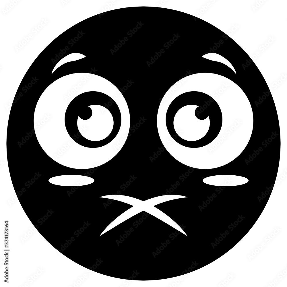 Lips sealed emoji, flat icon design of speechless emoticon
Lips sealed emoji, flat icon design of speechless emoticon