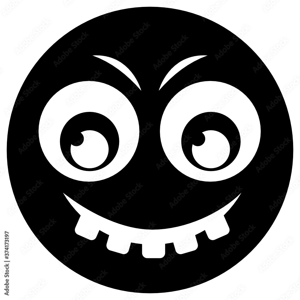 Smiling evil solid icon design for mobile apps and advertisement projects.
Smiling evil solid icon design for mobile apps and advertisement projects.