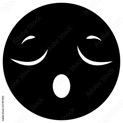 
Design of sleepless emoticon in modern solid style 
