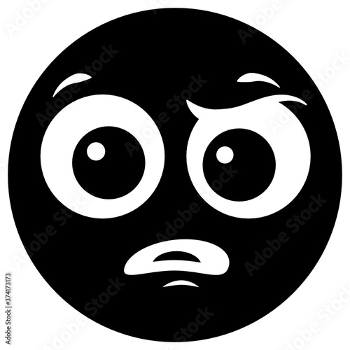 
A solid vector design of astonished emoji, emoticon in flat style 
