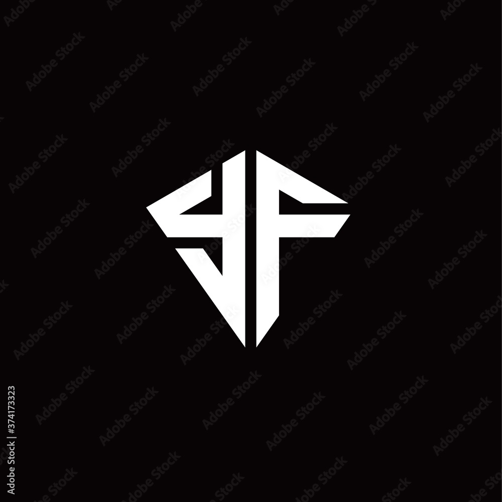 Initial Y F letter with kite modern style logo template vector Initial Y F letter with kite modern style logo template vector