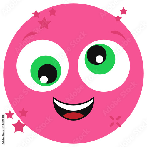 
A flat vector design of astonished emoji, emoticon in flat style 
