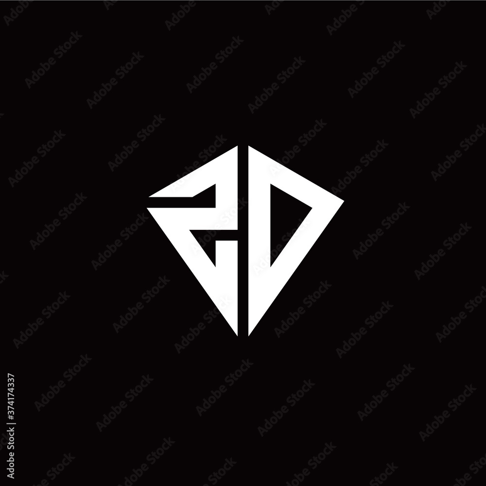 Initial Z O letter with kite modern style logo template vector Initial Z O letter with kite modern style logo template vector