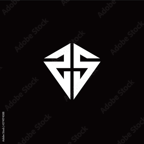 Initial Z S letter with kite modern style logo template vector