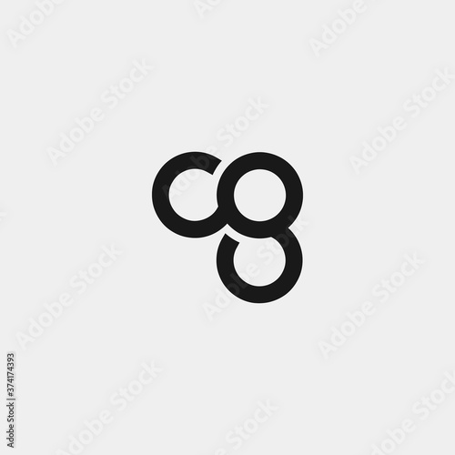 ABSTRACT ILLUSTRATION LETTER CG LOGO DESIGN CONCEPT VECTOR