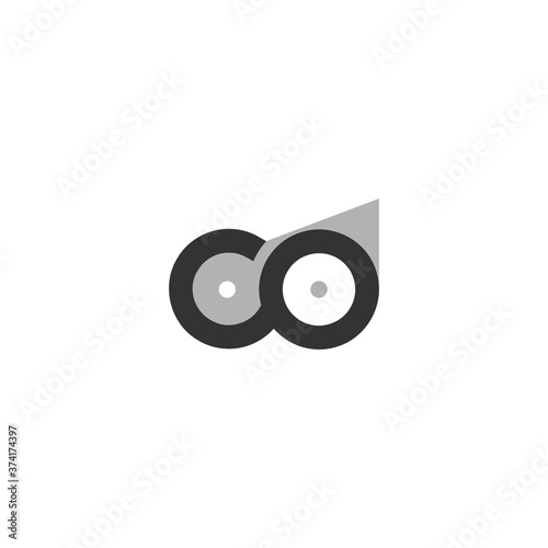 ABSTRACT ILLUSTRATION LETTER CO LOGO DESIGN CONCEPT VECTOR