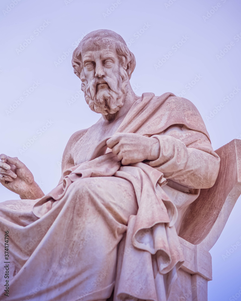 Plato marble statue the ancient Greek philosopher< Athens Greece