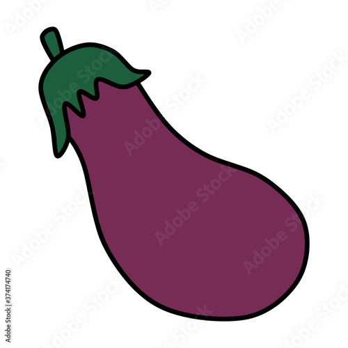 Eggplant. Hand drawn vector illustration in doodle style, isolated on a white background.