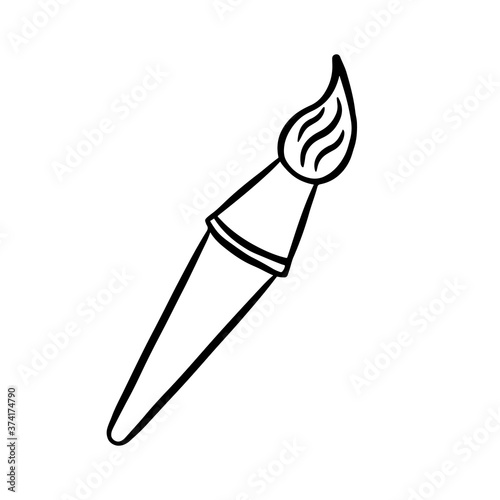 Brush for painting. Hand drawn vector illustration in doodle style, isolated on a white background.