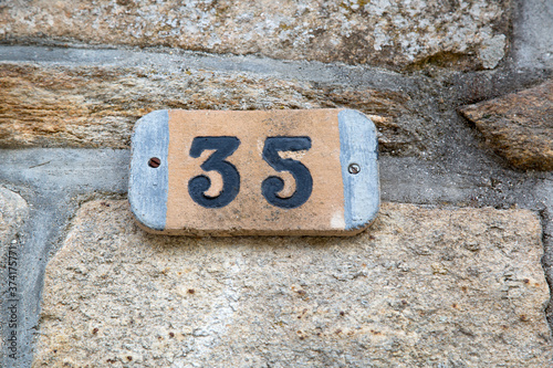 Number Thirty-Five on Wall