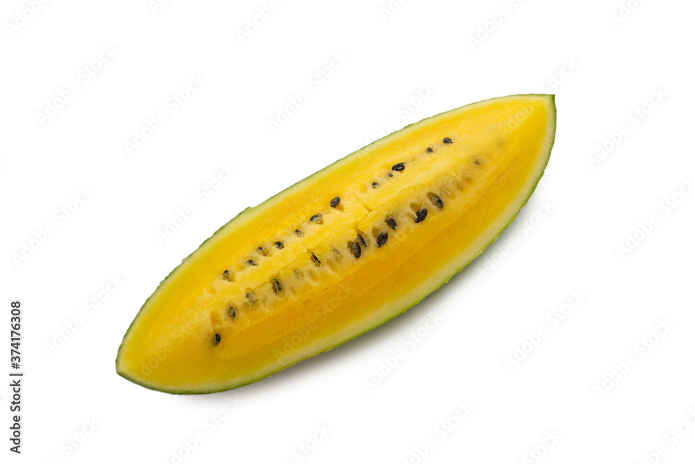 Yellow watermelon isolated.