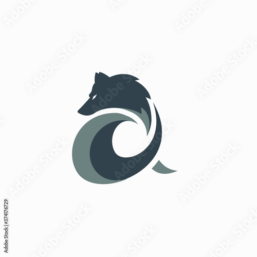 Alpha Wolf Symbol Logo Vector Illustration