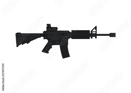 assault rifle isolated on white