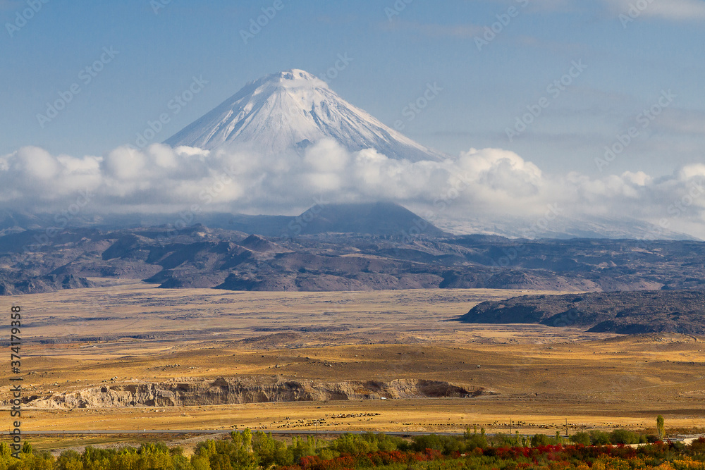 One of the peaks of the Mount Ararat known as Little Ararat,  Turkey