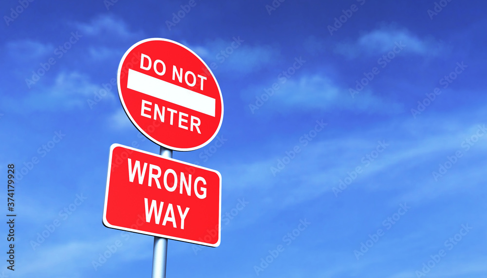 Road sign on a metal pole Road sign on a metal pole