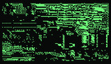 Abstract pixelated background with flickers and datamoshing effect. Cyberpunk style aesthetics.