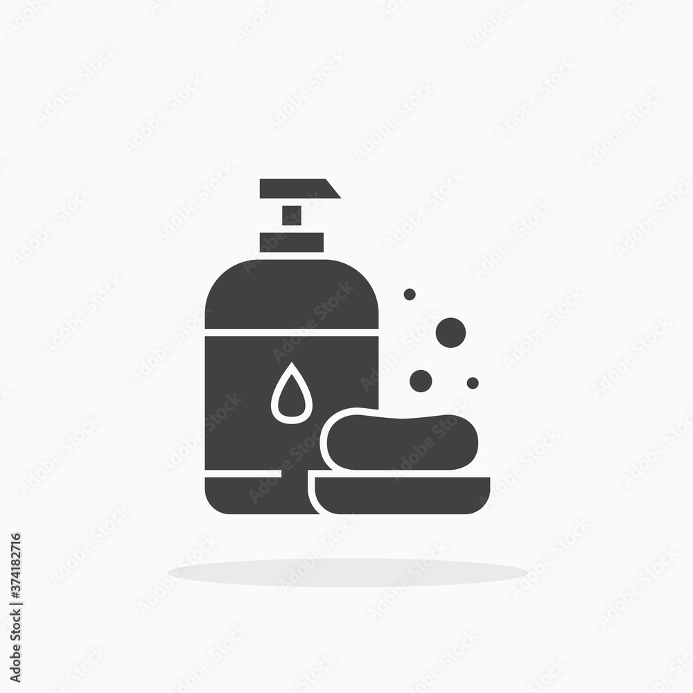 Hand sanitizer and soap icon. Hand sanitizer and soap icon.
