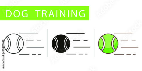 three icons set, ball for dog