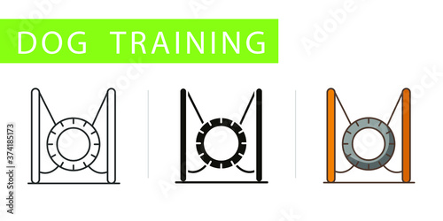 three icons set, jumping wheel