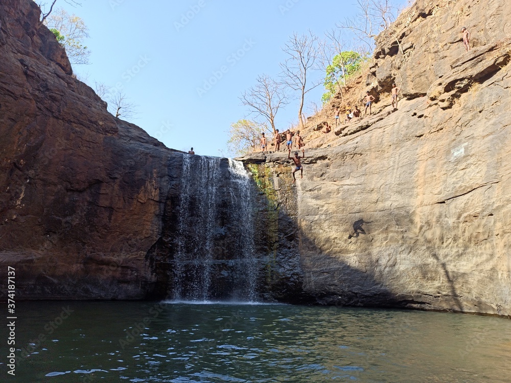 Naklejka premium waterfall in the mountains