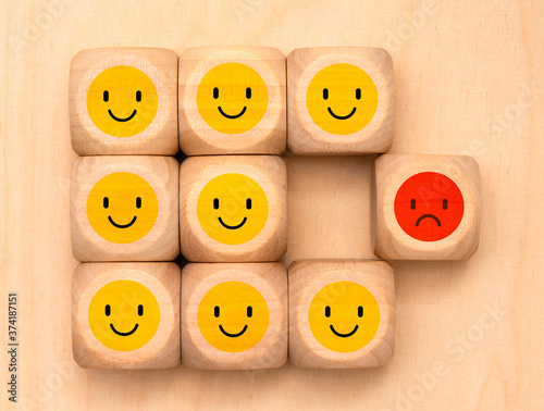 Emojis mit guter und schlechter Laune