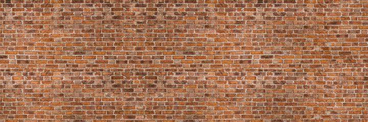 Poster Bakstenen muur Vintage bruinrode baksteen wandpaneel  © Papin_Lab