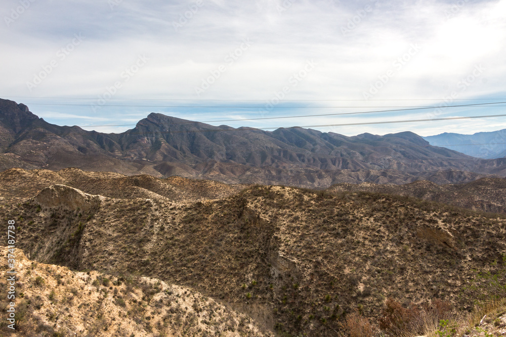 Paisaje de montañas, Querétaro, México. 