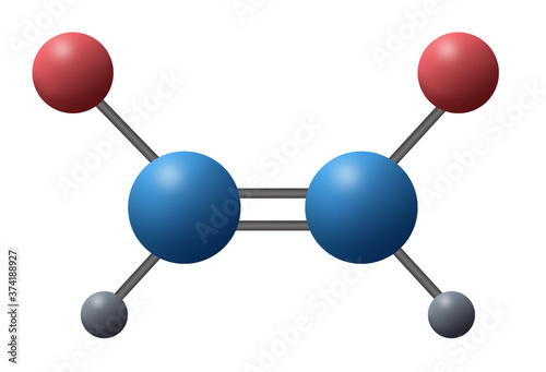 3d illustration of Cis–trans isomerism.   geometric or configurational isomerism. cis indicates that the functional groups are on the same side of the carbon chain.