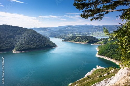 Viewpoint above the Rovni lake near the Valjevo in Serbia