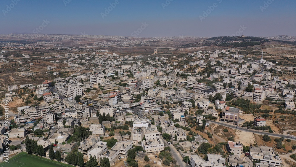 Aerial View over Palestinian Town Biddu Near Jerusalem
Drone, August,2020,Israel
