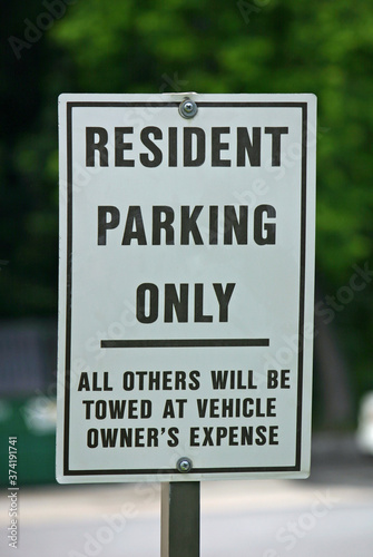 Residents Only Sign