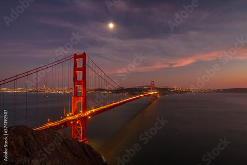 Golden Gate sunset evening