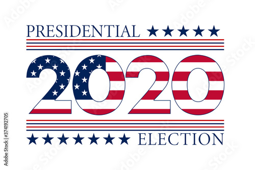 2020 presidential election american flag overlay slide card illustration graphic