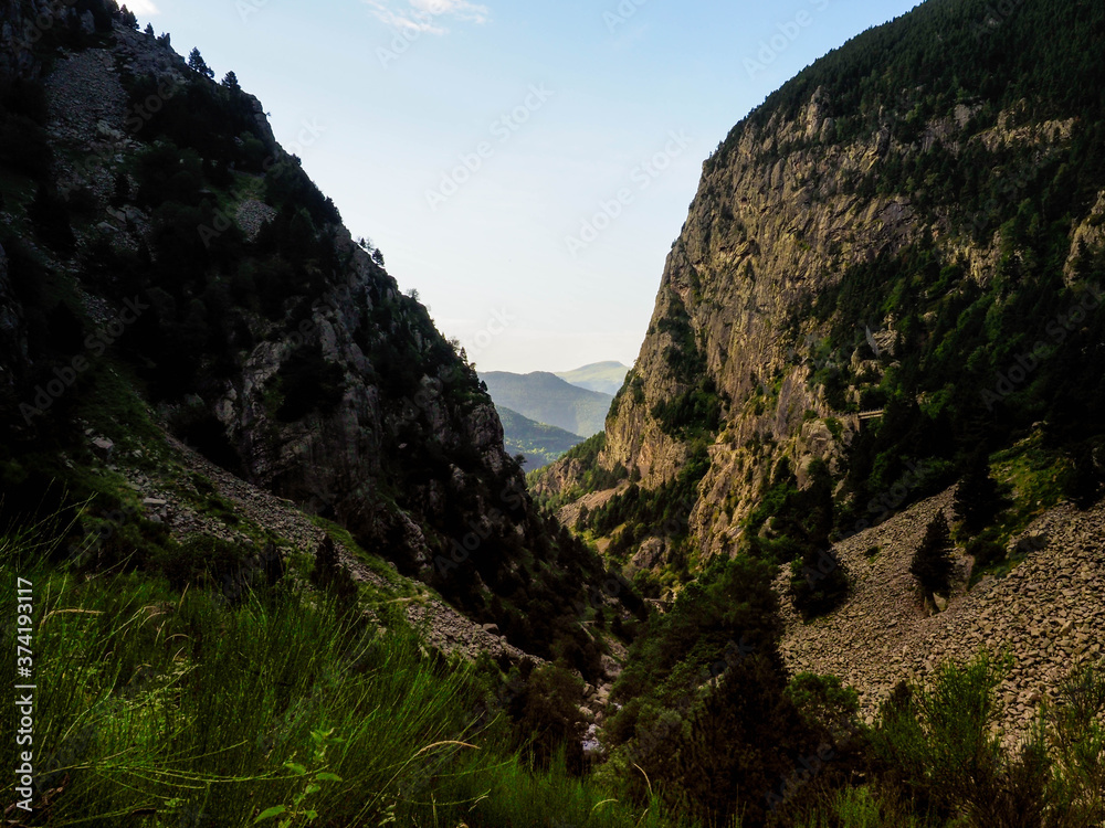 val de Nuria mountain landscape in the morning