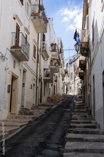 Via Matteo Imbriani, a picturesque and steep lane leading off the main square, Ostuni, Puglia, Italy