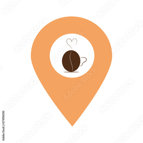 Coffee shop location map pin pointer icon. Element of map point for mobile concept and web apps. Icon for website design and app development. Premium coffee store, cafe icon sign.