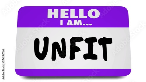 Hello I Am Unfit Not Qualified Name Tag Sticker 3d Animation