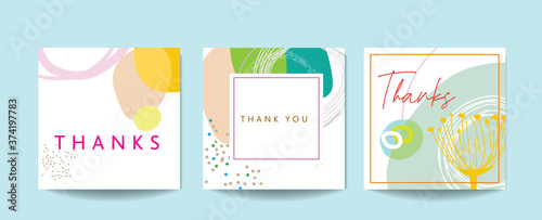 Scandinavian art and graphic design elements for a thank you card