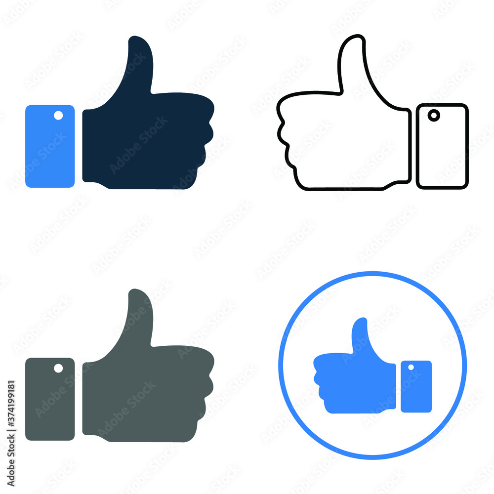 Hand, like, yes, thumbs up icon. Editable vector isolated on a white background Hand, like, yes, thumbs up icon. Editable vector isolated on a white background