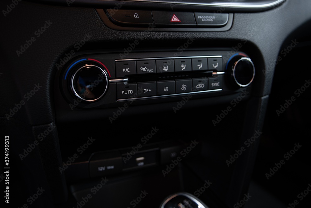 Automatic car air conditioner control panel. Automatic car air conditioner control panel.