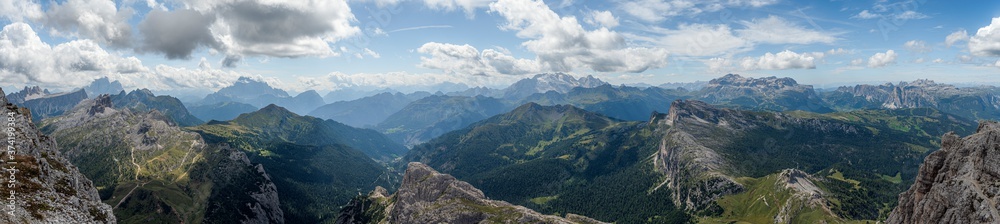 summer mountain landscape panorama in the dolomites