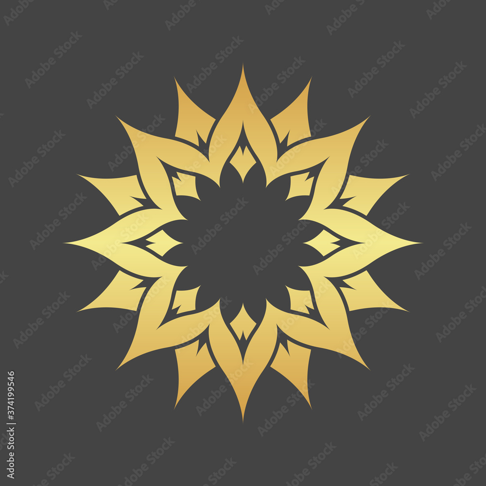 Gold foliage element Gold foliage element