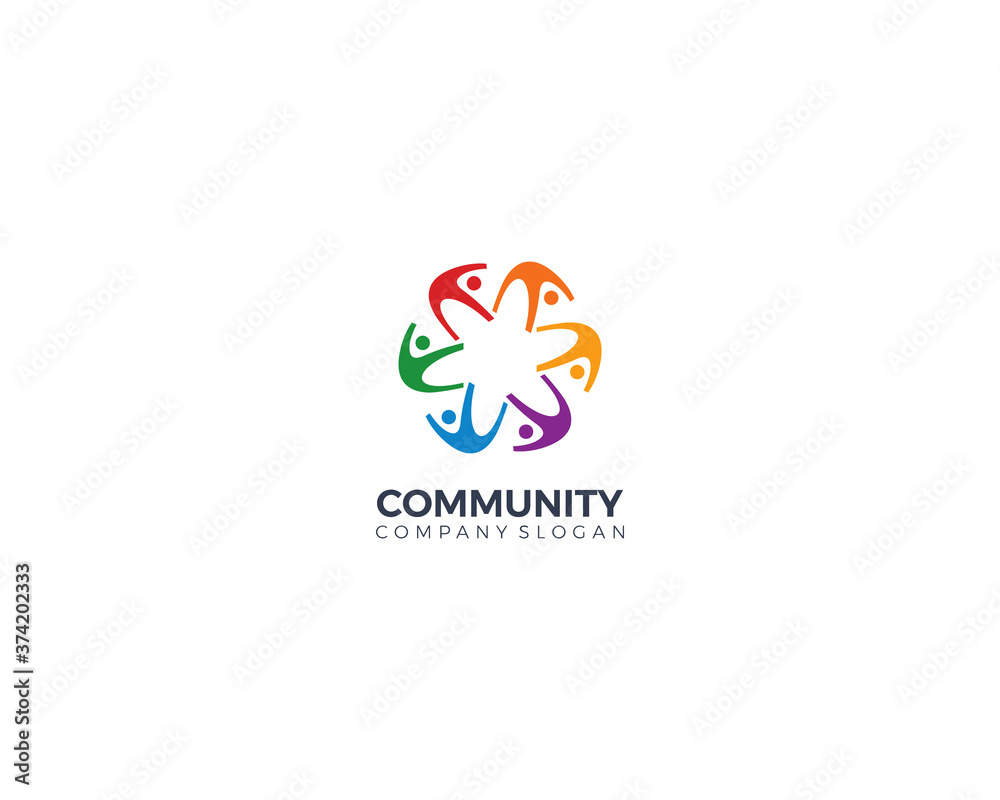 Obraz premium community concept group of people vector design template