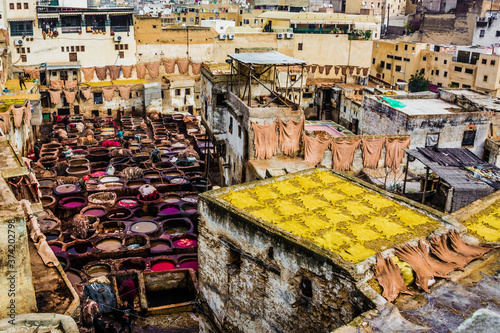 Schilderij op canvas tanneries in Fez, Morocco