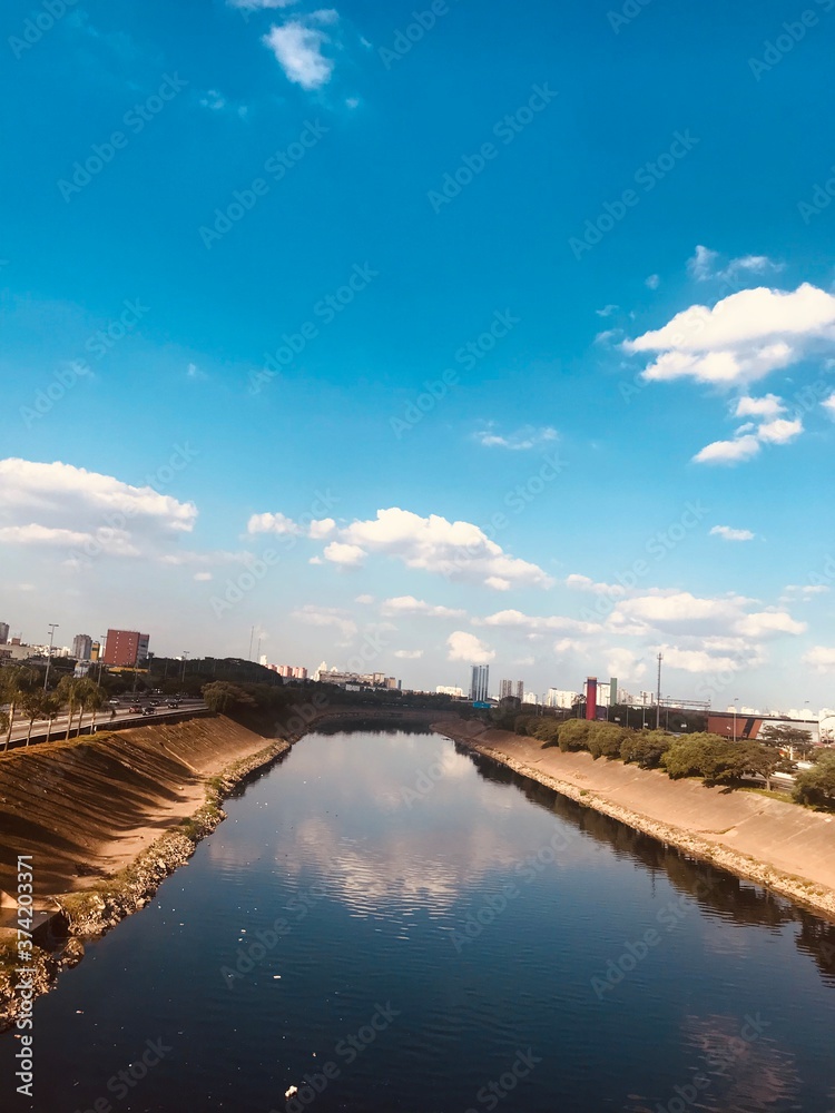 river in the city, São Paulo, Brazil, rio Tietê