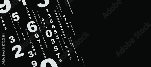 background with numbers in rhythmic dimensions.	