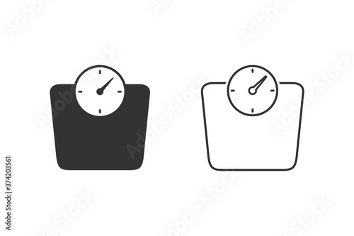 Scales line icon set on white. Vector