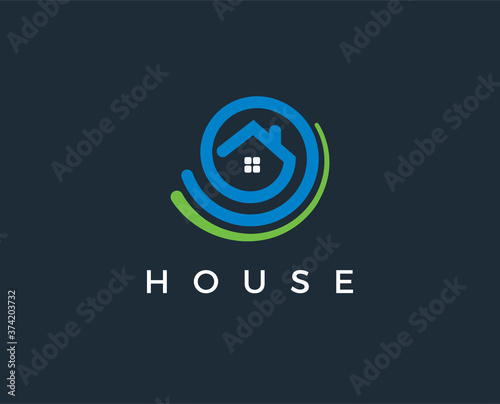 minimal house logo template - vector illustration