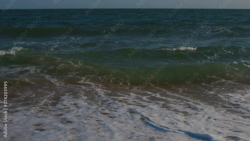 Сame lapping in the bay and leave shells and foam Сame lapping in the bay and leave shells and foam